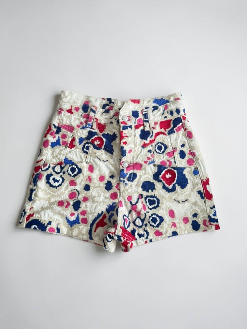ISABEL MARANT Multicolor Patterned High Waist Shorts Size 38 / US 6 NEW NWOT